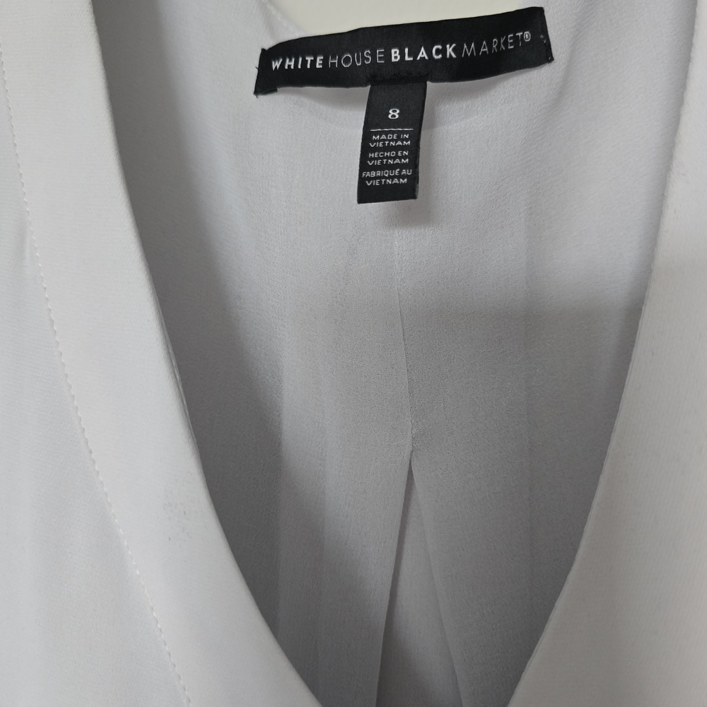 White House Black Market Light Gray Sleeveless Blouse - Picture 6 of 7